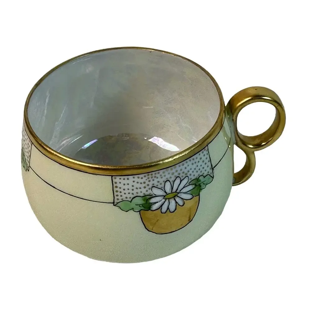 Art Nouveau 4 Piece Thomas Bavaria Luncheon Set Light Yellow & Daisy design VTG